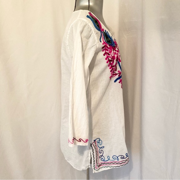 Shoe Shack Boho Embroidered Blouse L - Picture 5 of 8